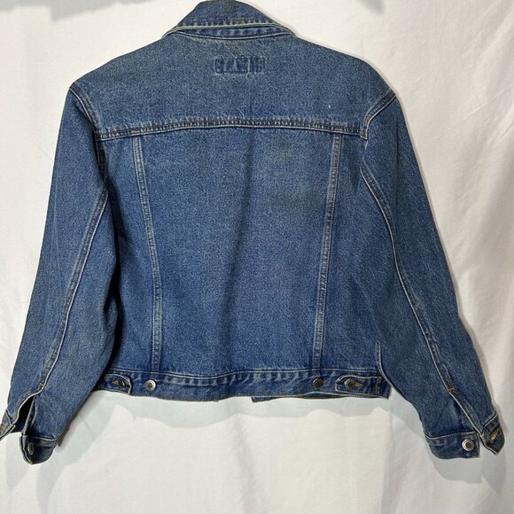 Greatland Denim Jean‎ Jacket Button Pins Patches Vintage Cropped S - Picture 5 of 5